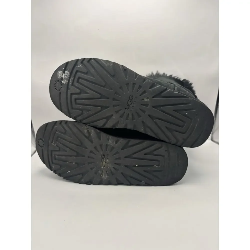 Ugg Mini Bailey Bow II Black Boots Women Size 9